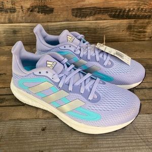 adidas Women's Solar Glide 4 Shoe Violet Tone Silver Metallic Orange Tint sz 6.5